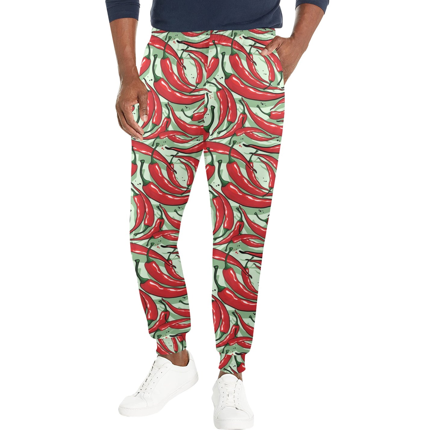 Chilli Pepper Pattern Print Design 04 Men's Casual Track Pants