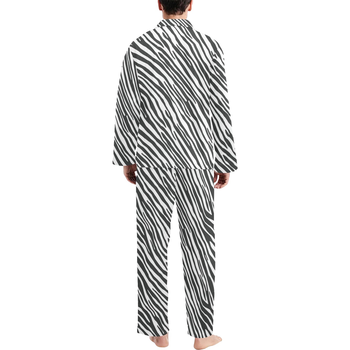 Zebra Classic Print Design LKS302 Men's Long Pajama Set