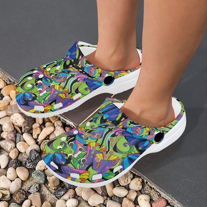 Psychedelic Trippy Mushroom Themed Unisex Clogs Shoes