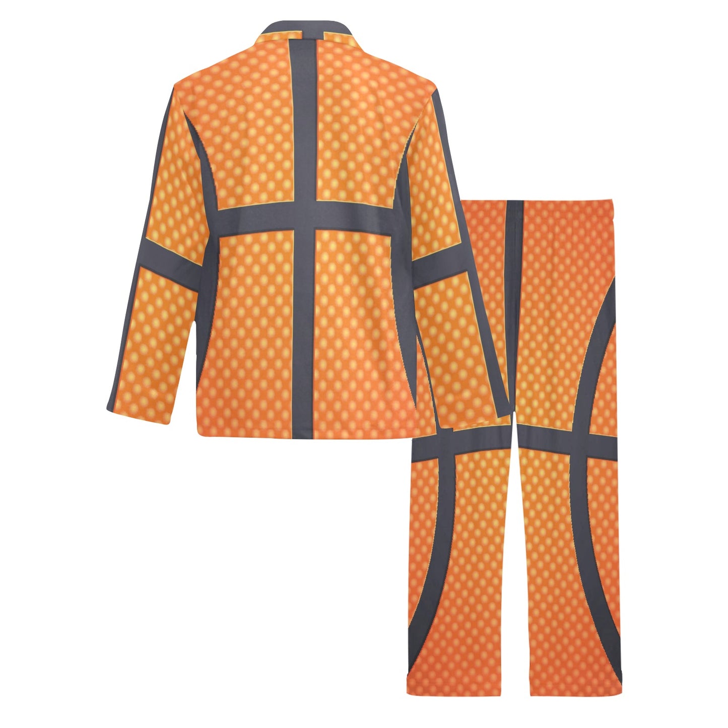 Basketball Texture Print Pattern Men's Long Pajama Set