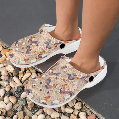 Chicken Boho Style Pattern Unisex Clogs Shoes