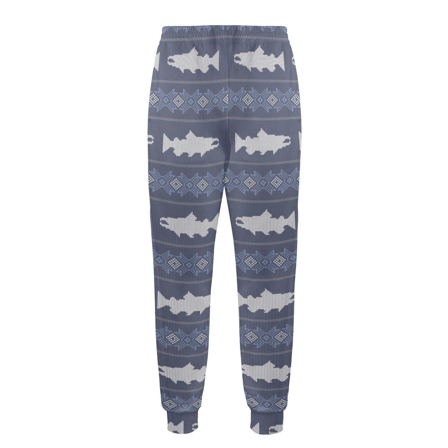 Salmon Fish Knit Style Print Design LKS304 Men's Casual Track Pants