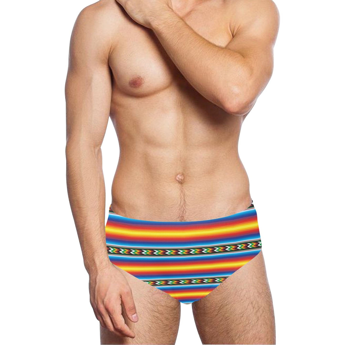 Mexican Blanket ZigZag Print Pattern Men's Swimming Briefs