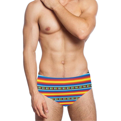 Mexican Blanket ZigZag Print Pattern Men's Swimming Briefs