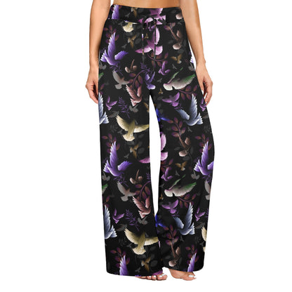 Pigeon Pattern Print Design 01 Women's Wide Leg Lounge Pants