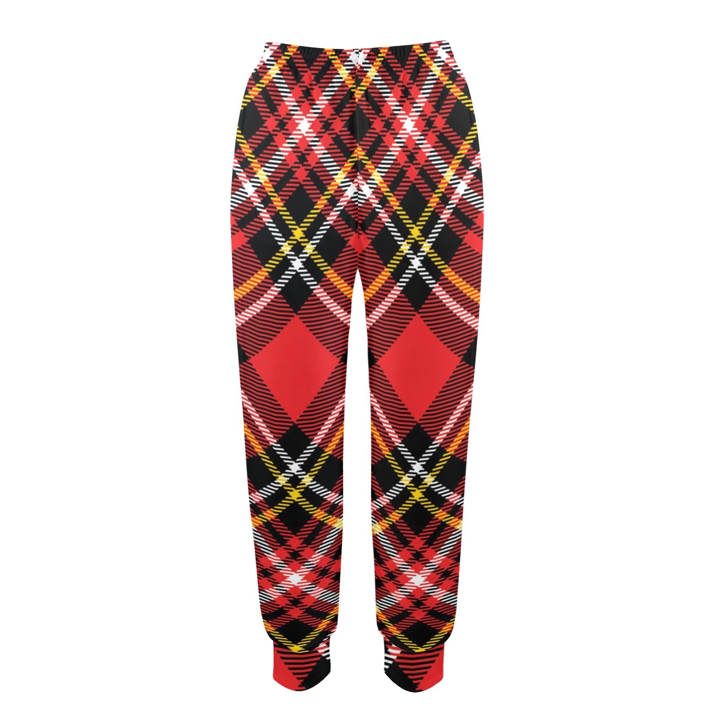 Plaid Red Pattern Print Design A03 Women's Casual Track Pants
