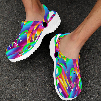 Psychedelic Trippy Pattern Unisex Clogs Shoes