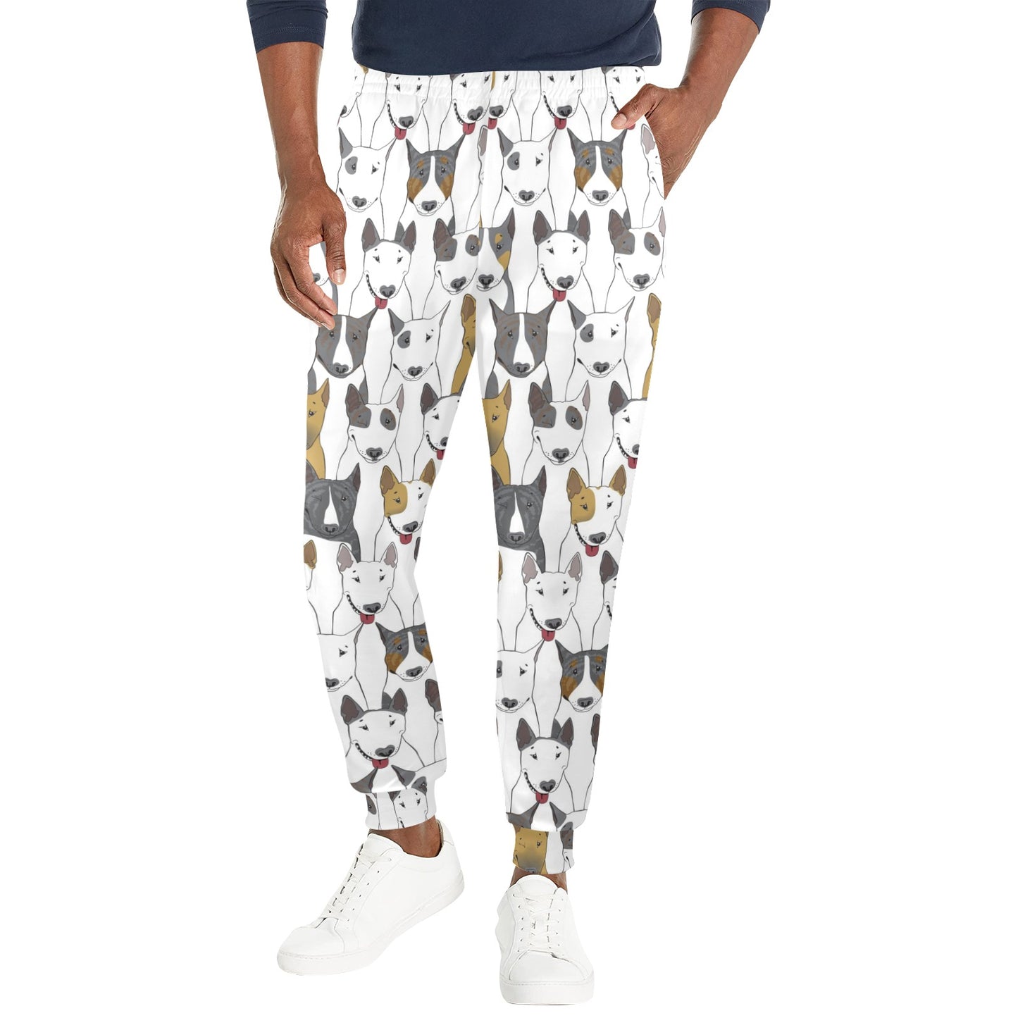 Bull Terriers Pattern Print Design 03 Men's Casual Track Pants