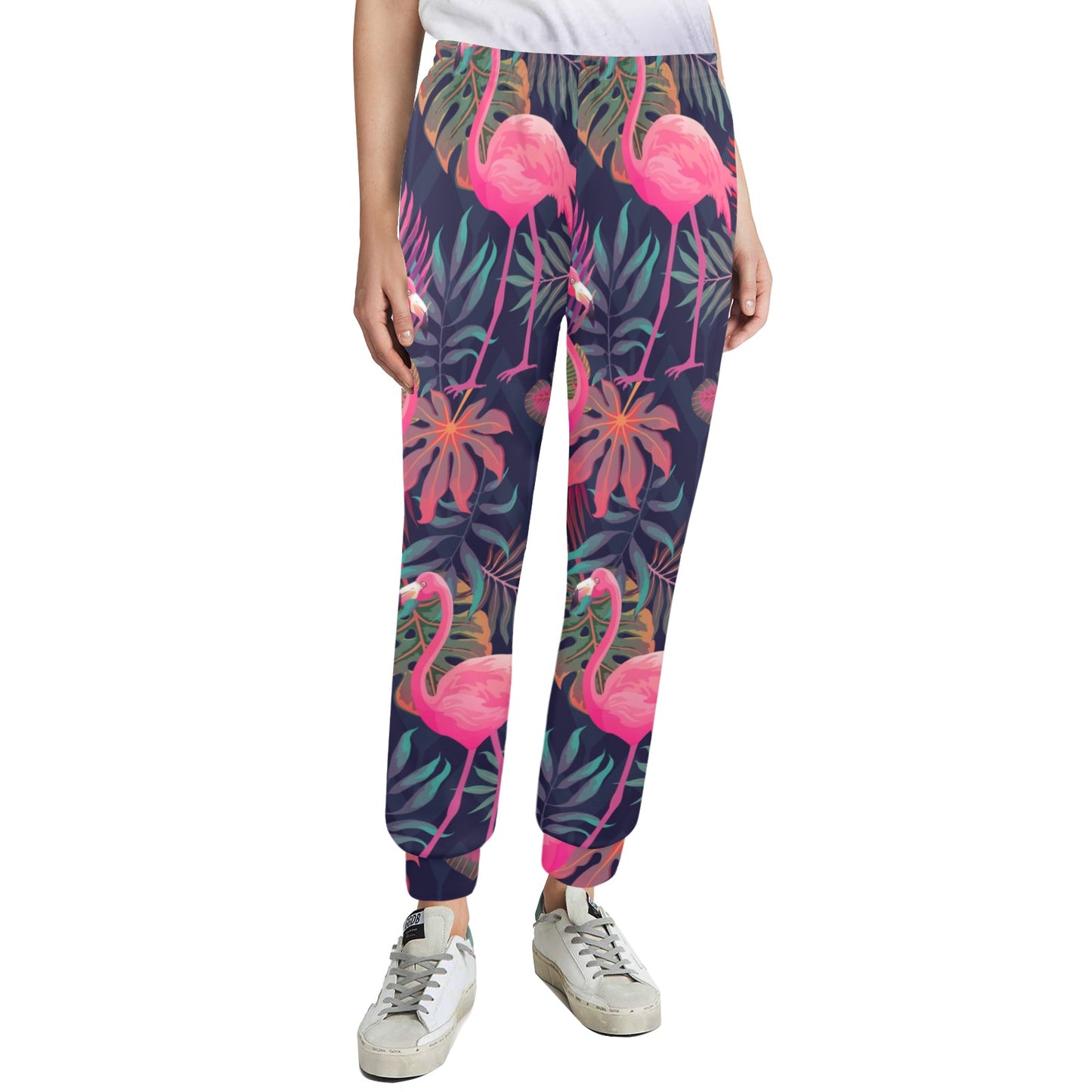 Flamingo Tropical Pattern Women's Casual Track Pants