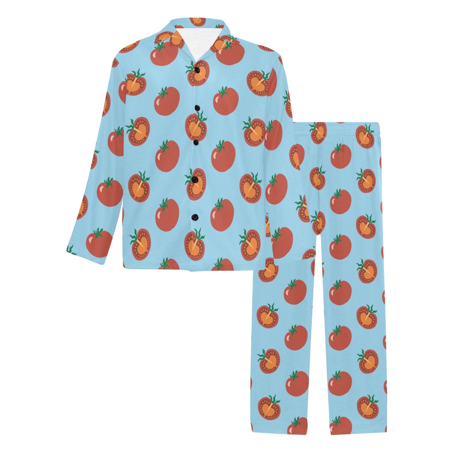 Tomato Print Design LKS304 Men's Long Pajama Set