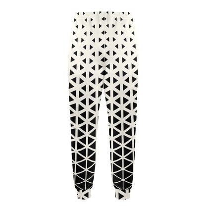 Geometric Black White Pattern Print Design 03 Men's Casual Track Pants