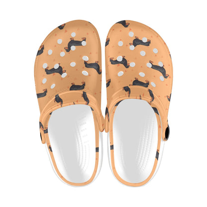 Dachshund Draw Print Pattern Unisex Clogs Shoes