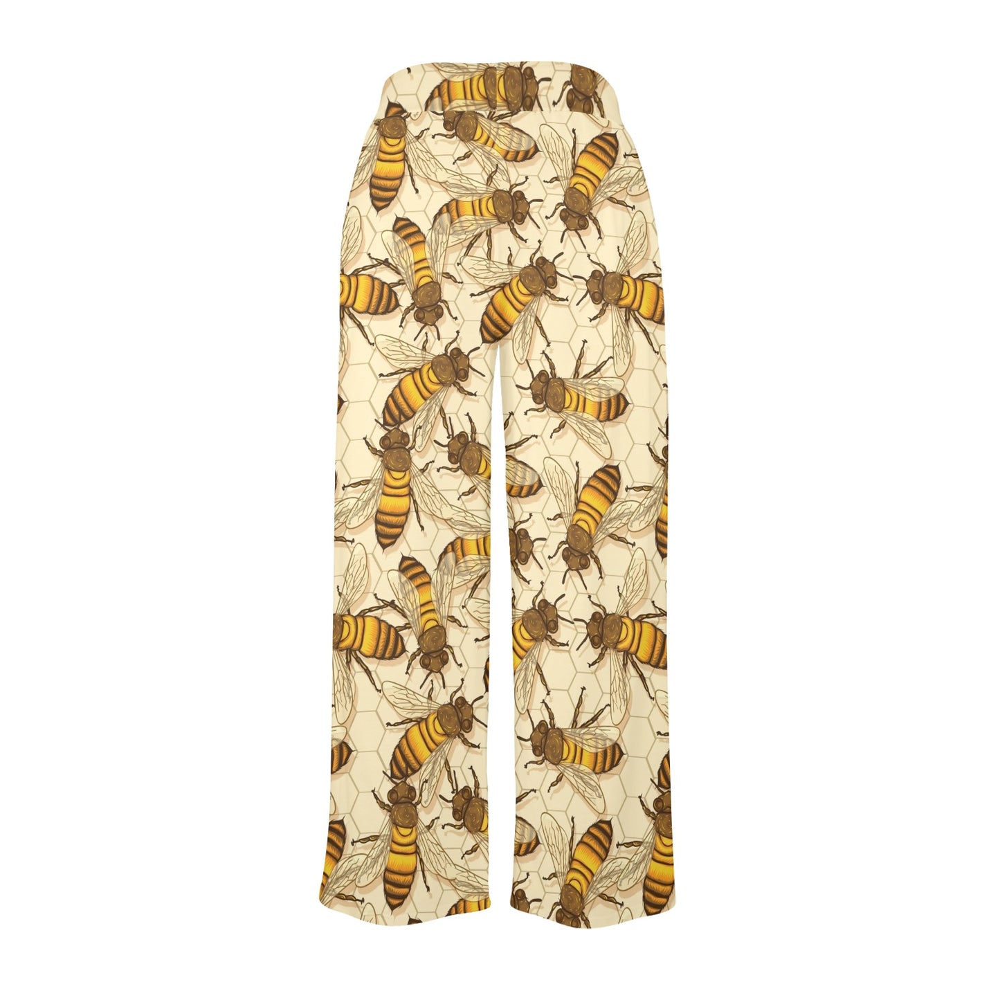 Bee Pattern Print Design BEE05 Women's Wide Leg Lounge Pants