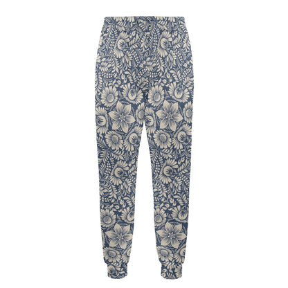 Elegant Floral Print Pattern Men's Casual Track Pants