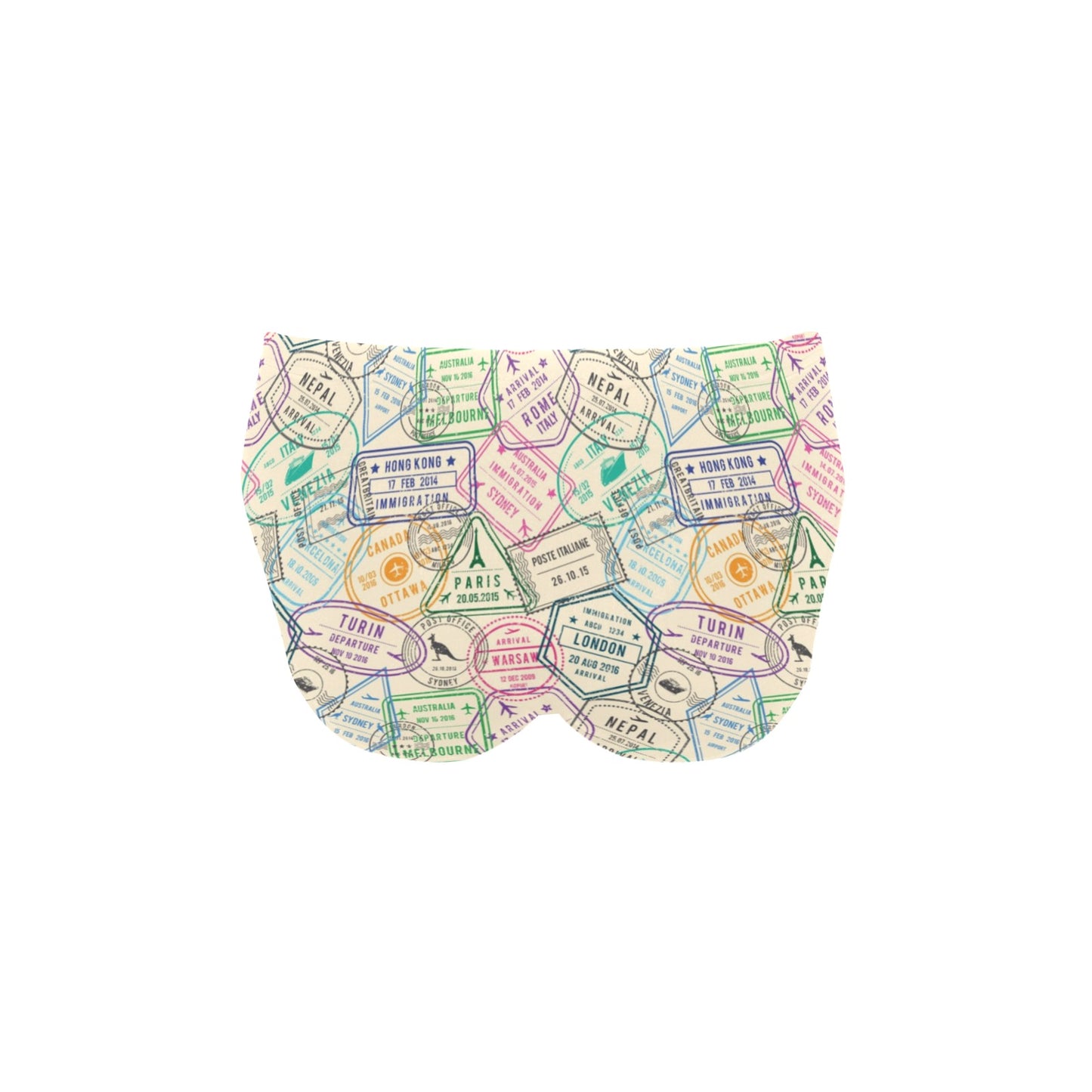 Travel Stamp Print Design LKS303 Men's Swimming Briefs