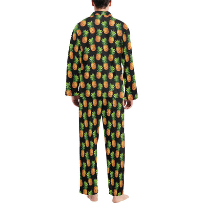 Pineapple Cute Print Design Pattern Men's Long Pajama Set