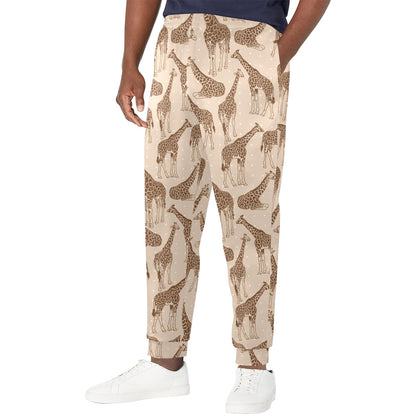 Giraffe Pattern Design Print Men's Casual Track Pants
