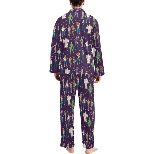 Creepy Zombie Print Design LKS302 Men's Long Pajama Set
