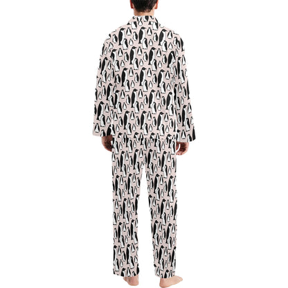 Penguin Themed Men's Long Pajama Set