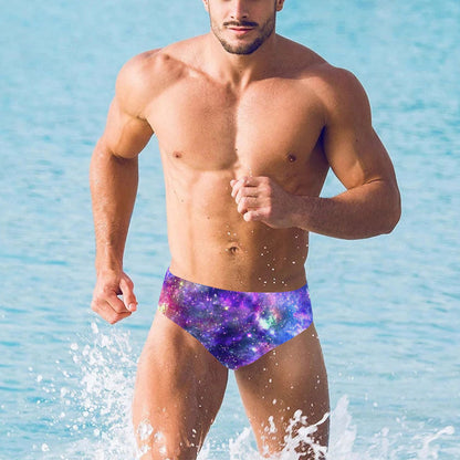 Galaxy Night Stardust Space Print Men's Swimming Briefs