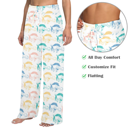Armadillo Pattern Print Design 05 Women's Wide Leg Lounge Pants
