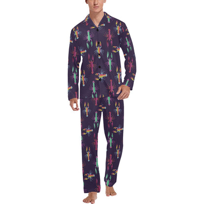 Lobster Print Design LKS402 Men's Long Pajama Set