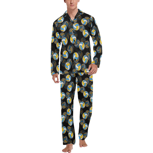 Volleyball Print Design LKS302 Men's Long Pajama Set