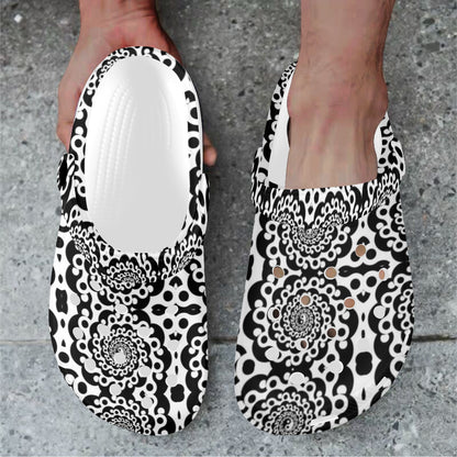 Yin Yang Spiral Design Print Unisex Clogs Shoes