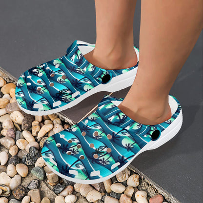 Beach Wave Design Print Unisex Clogs Shoes