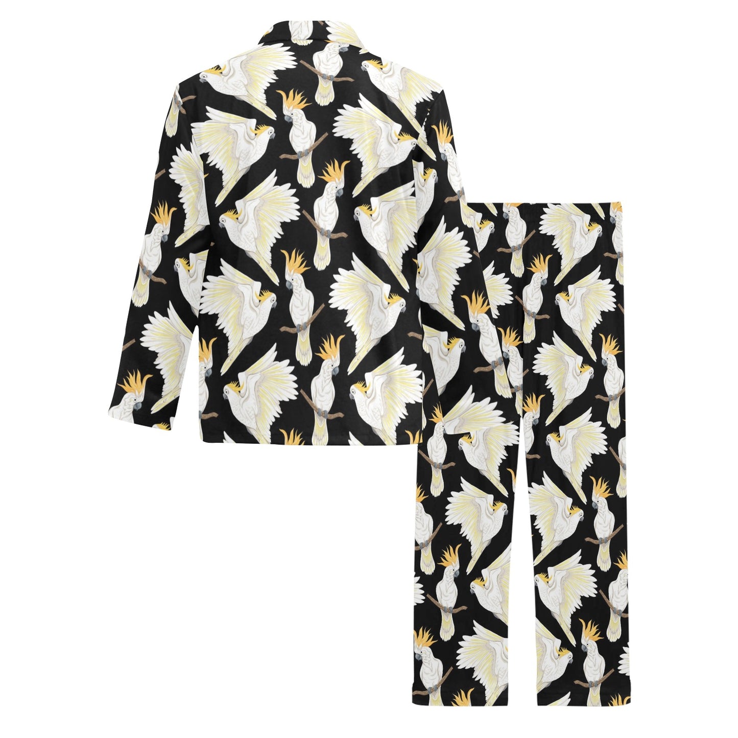 Cockatoo Print Design LKS402 Men's Long Pajama Set