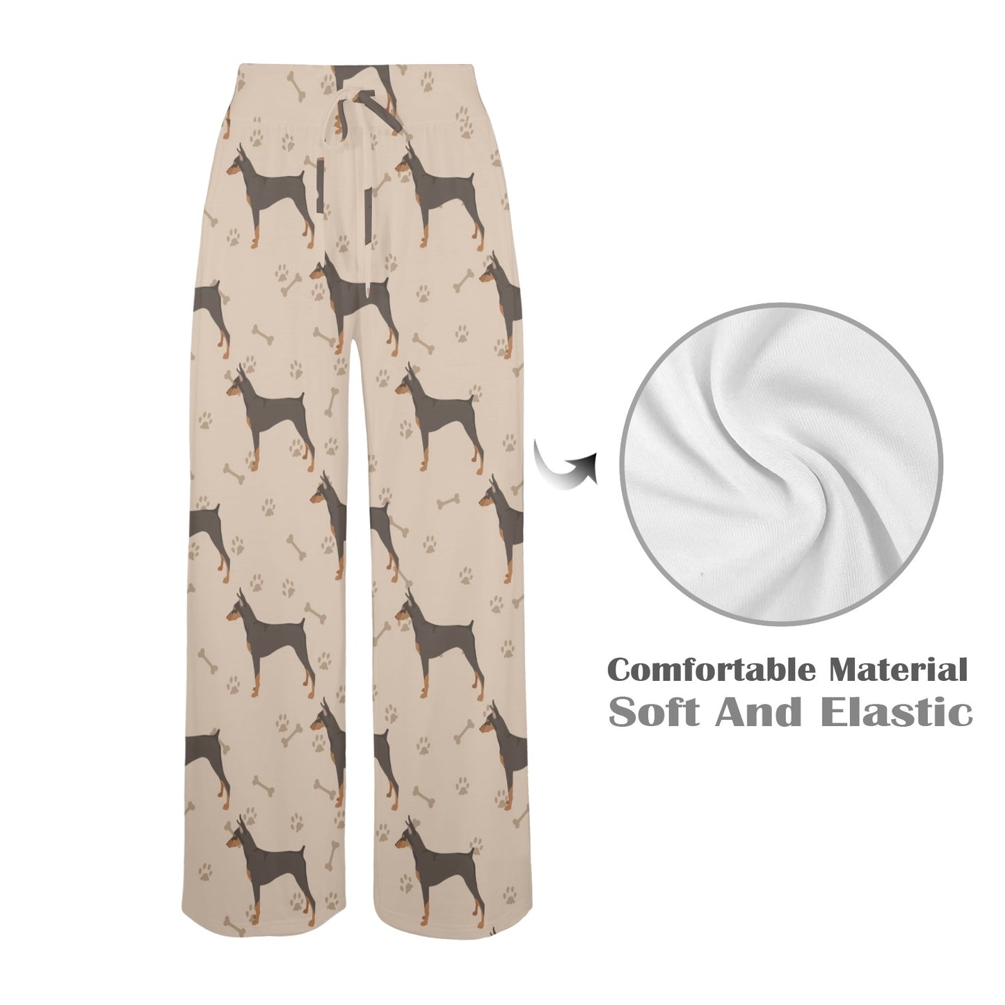 Doberman Pinschers Design Print Pattern JJ0112 Women's Wide Leg Lounge Pants