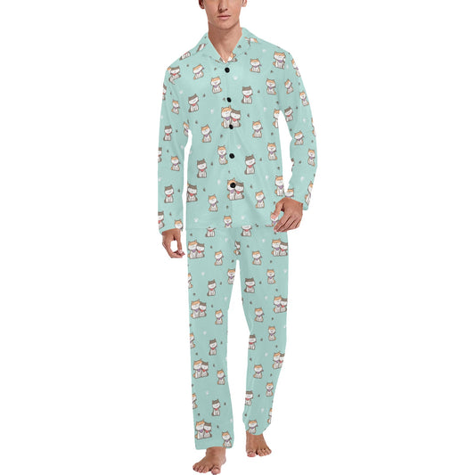 Shiba Inu Print Design LKS302 Men's Long Pajama Set