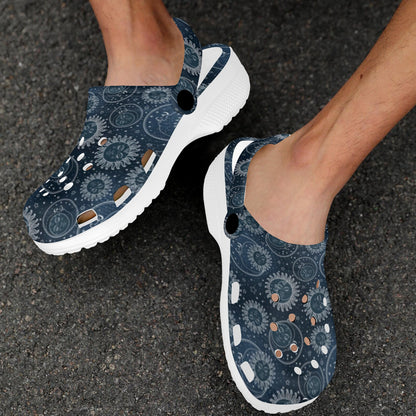 Sun Moon Tattoo Design Themed Print Unisex Clogs Shoes