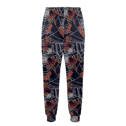 Tarantula Spiderwebs Pattern Print Design 01 Men's Casual Track Pants