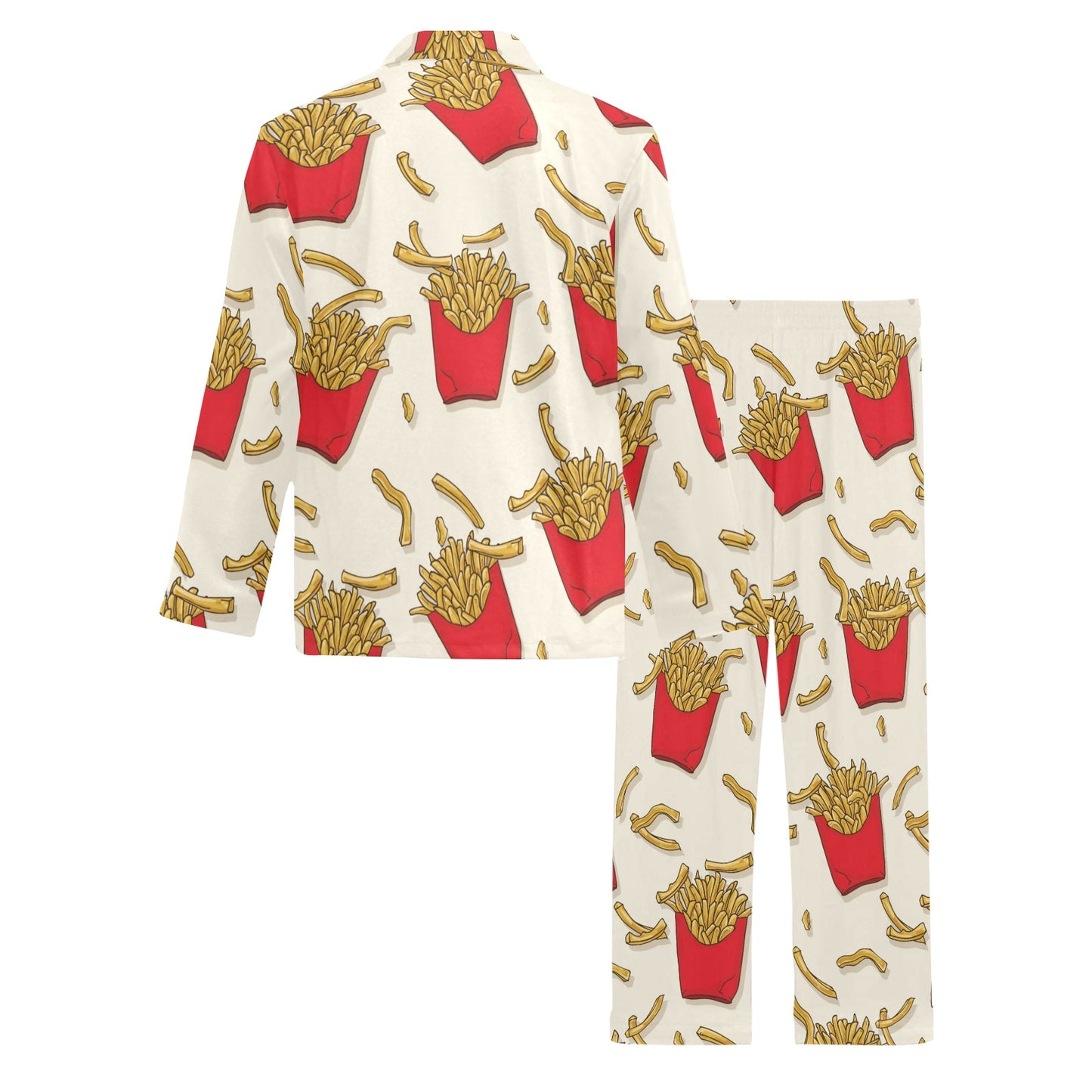 French Fried Pattern Print Design 01 Men's Long Pajama Set