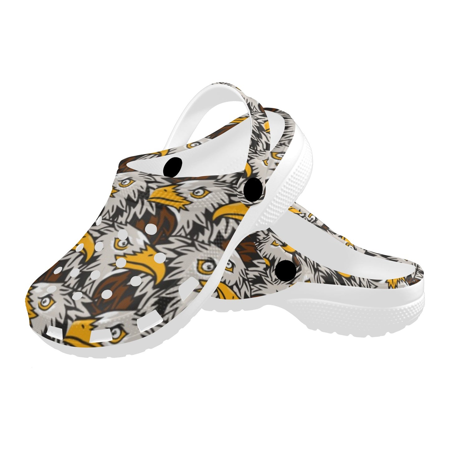 Eagles Head Pattern Unisex Clogs Shoes