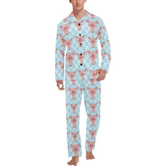 Pig Print Design LKS402 Men's Long Pajama Set
