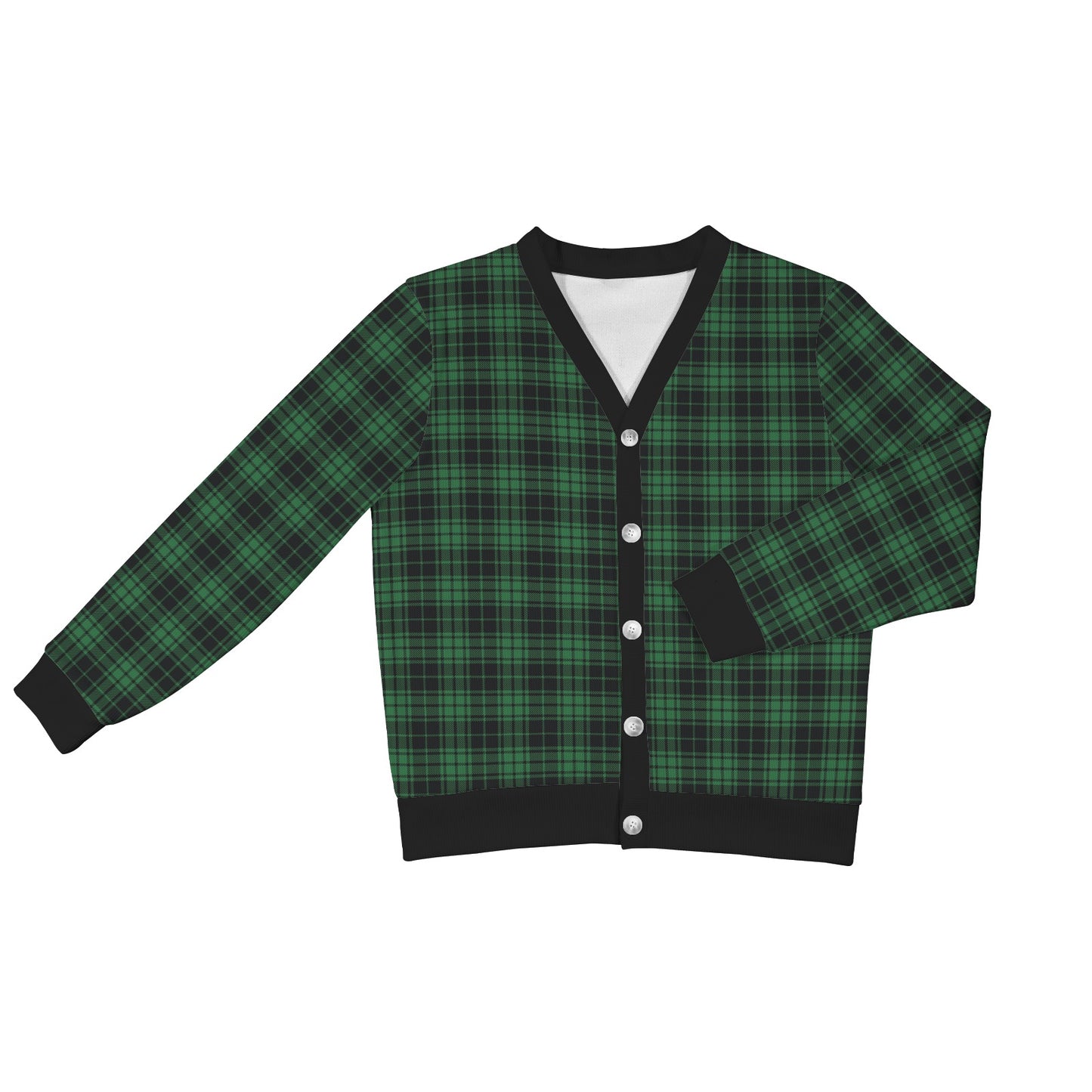 Green Tartan Plaid Pattern Women's Cardigan