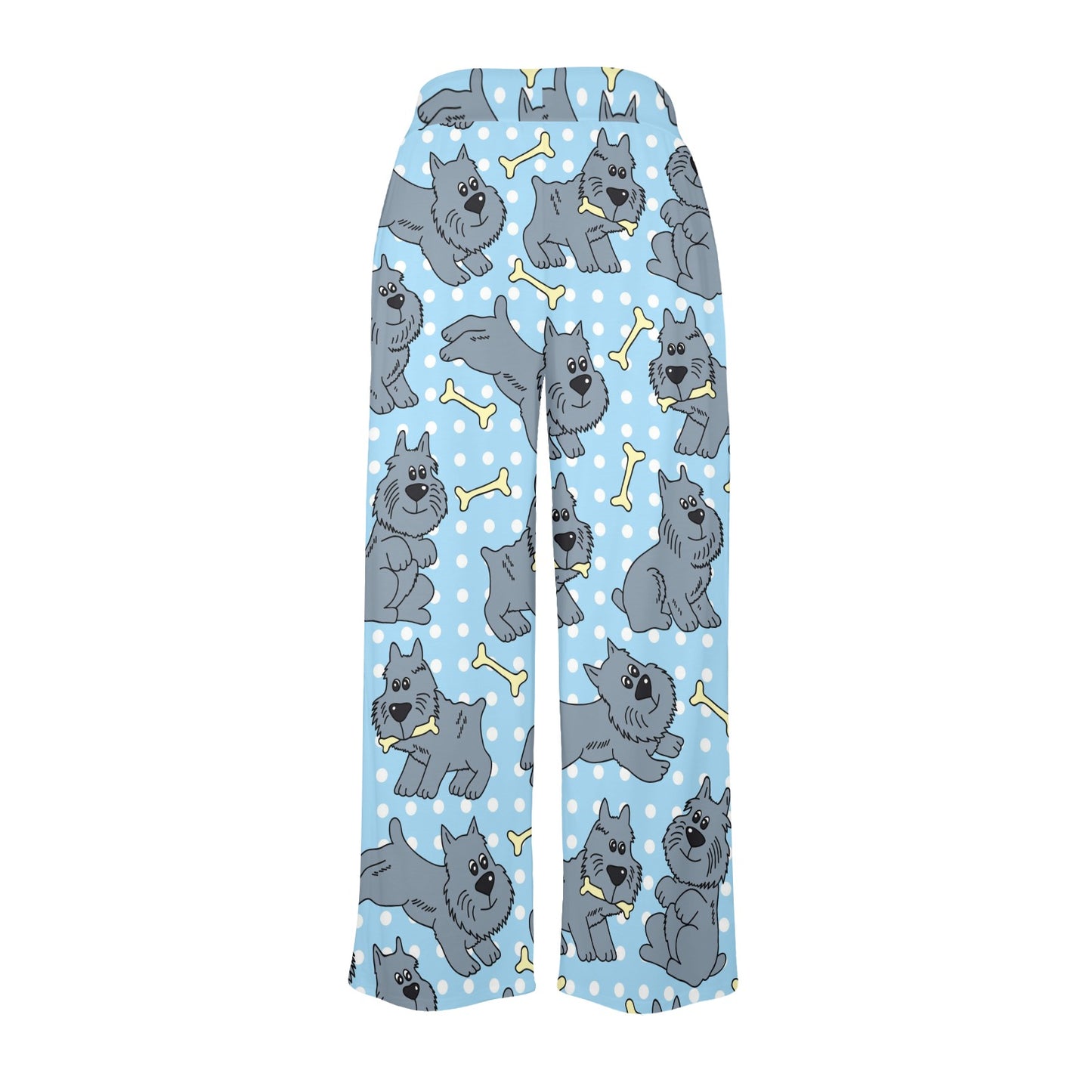 Schnauzers Pattern Print Design A02 Women's Wide Leg Lounge Pants