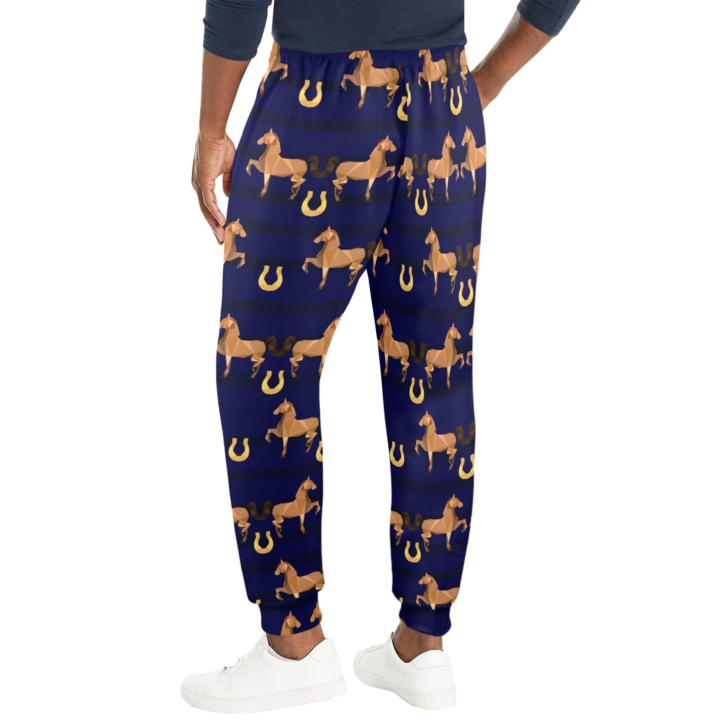 Horse Luxury Themed Pattern Print Men's Casual Track Pants