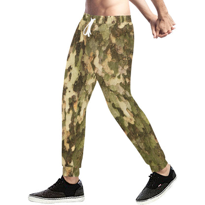Camo Realistic Tree Texture Print Men's Sweatpants