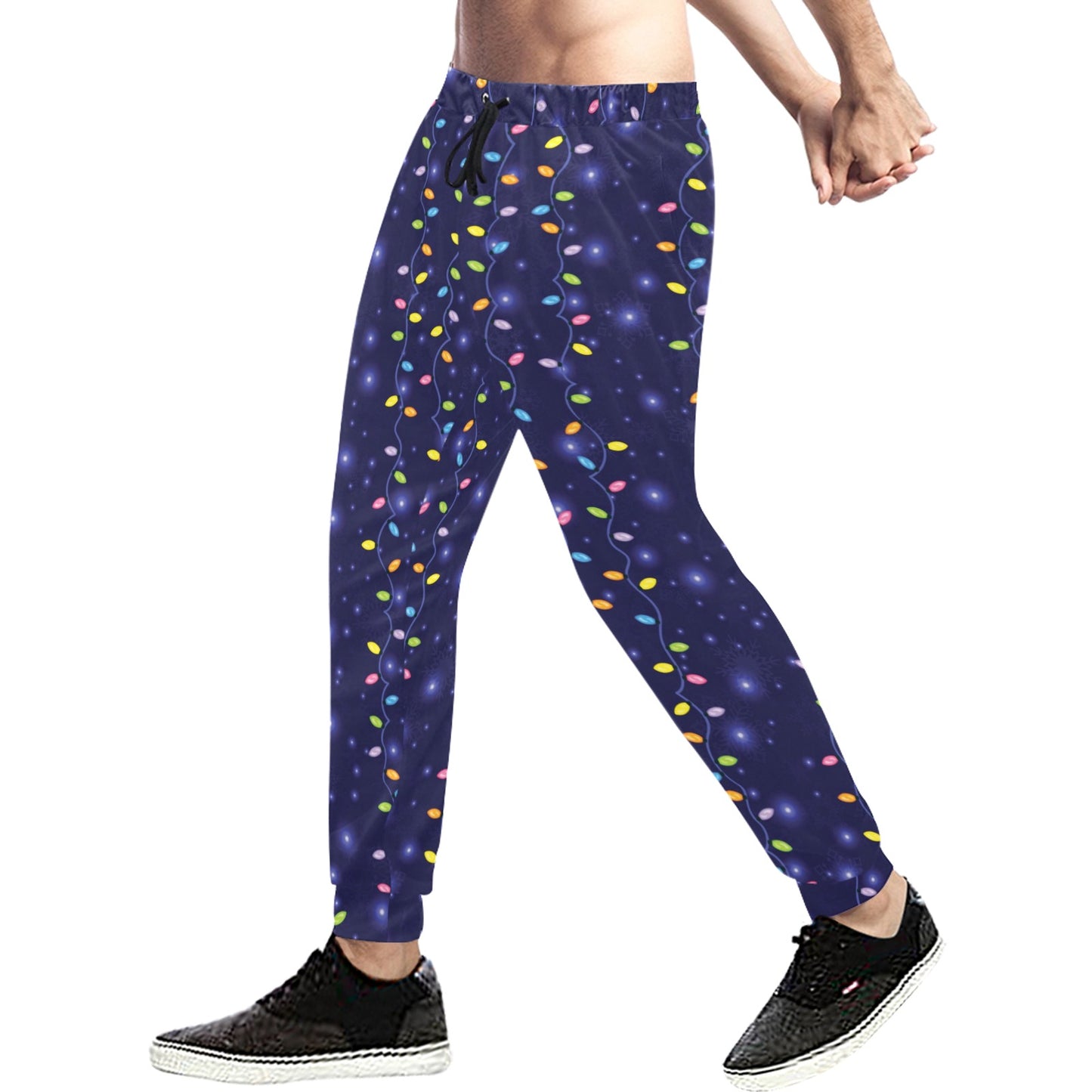 Christmas Light Pattern Print Design 03 Men's Sweatpants