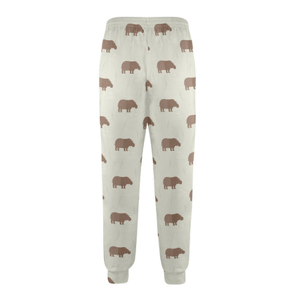 Hippo Design Print Pattern JJ0349 Men's Casual Track Pants