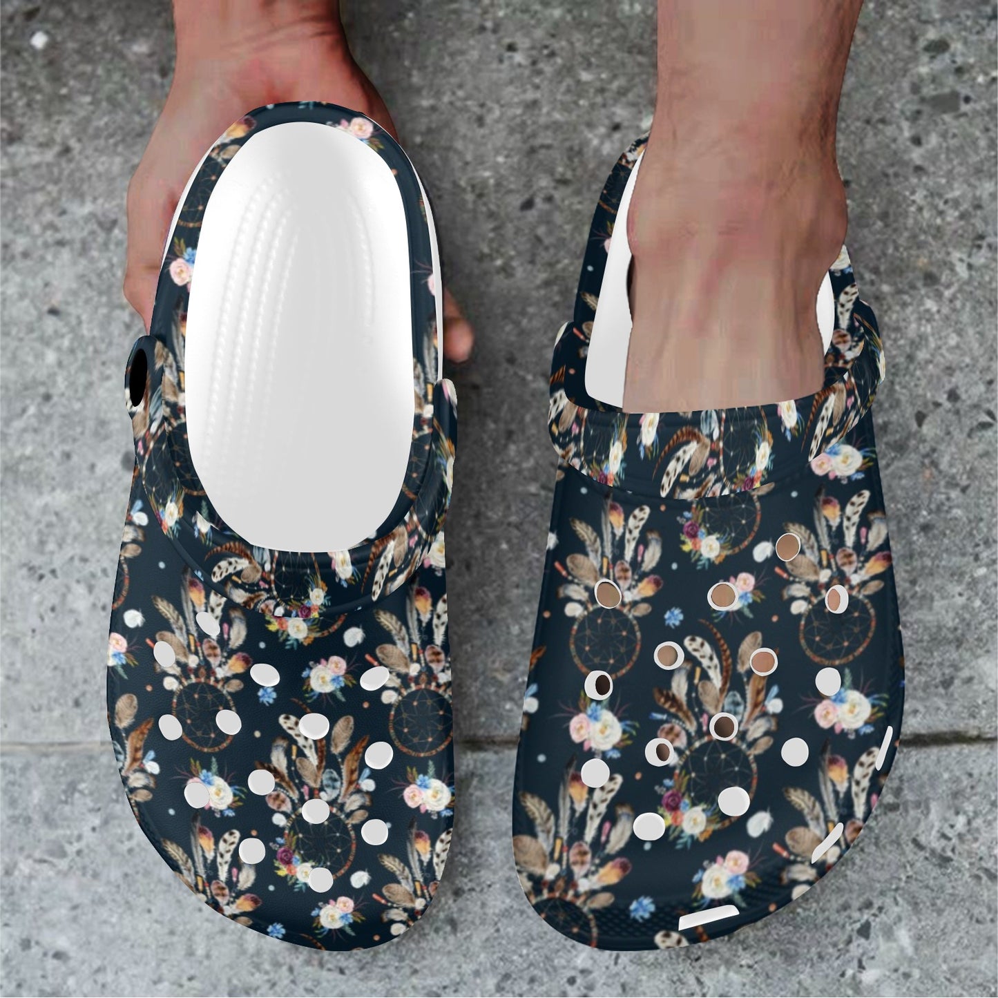 Dream Catcher Boho Floral Style Unisex Clogs Shoes