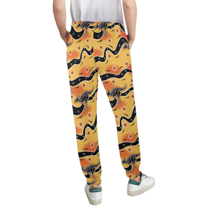 Kangaroos Aboriginal Pattern Print Design 06 Women's Casual Track Pants