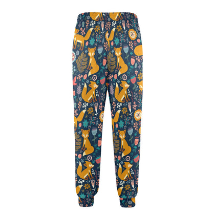 Fox Cute Jungle Print Pattern Men's Casual Track Pants