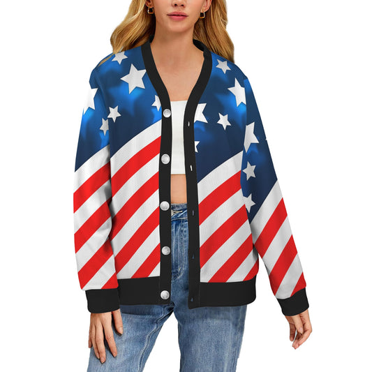 American flag Style Women's Cardigan