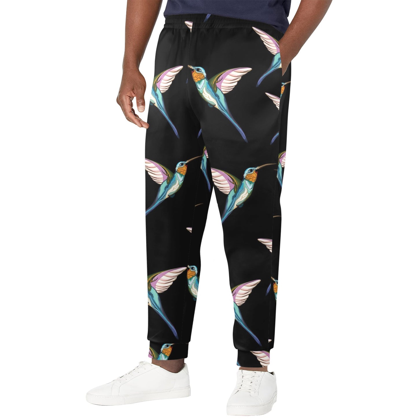 Hummingbird Pattern Print Design 06 Men's Casual Track Pants