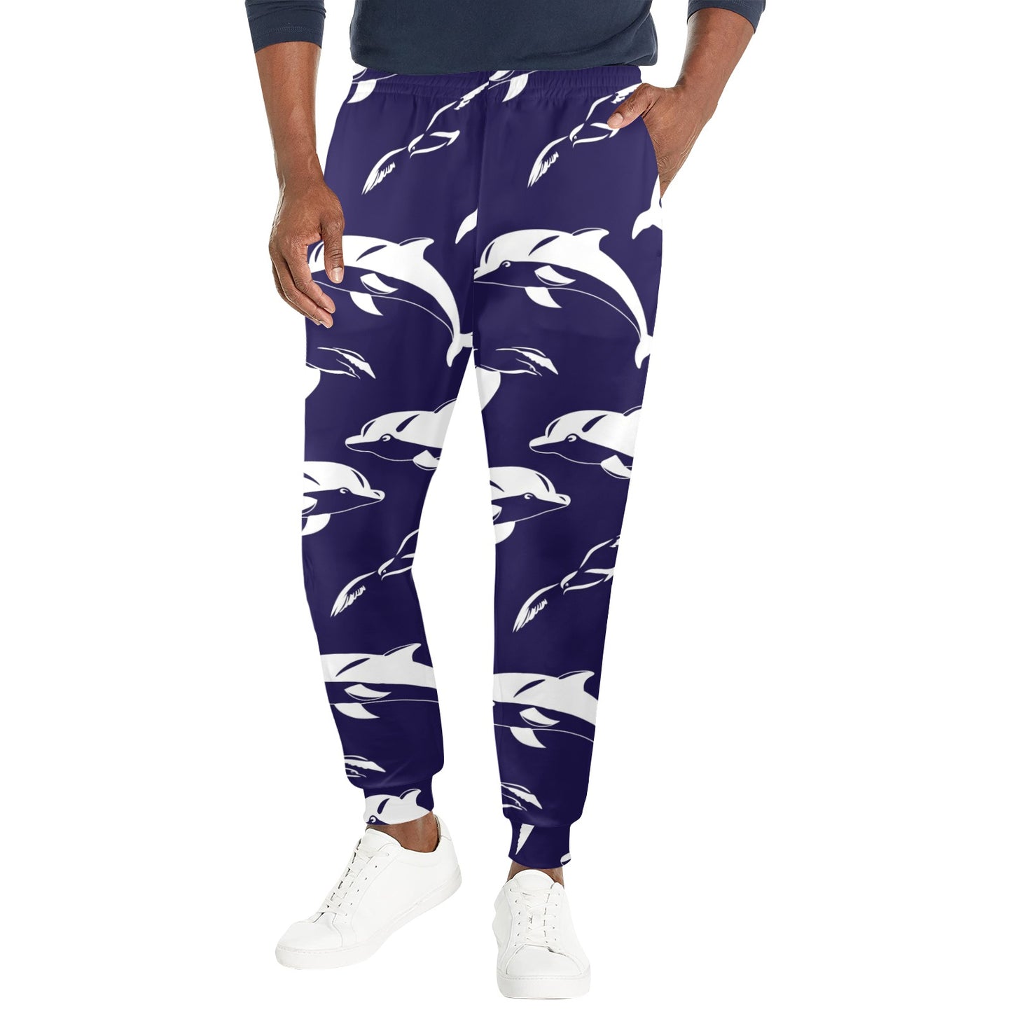 dolphin Design Print Pattern JJ0131 Men's Casual Track Pants