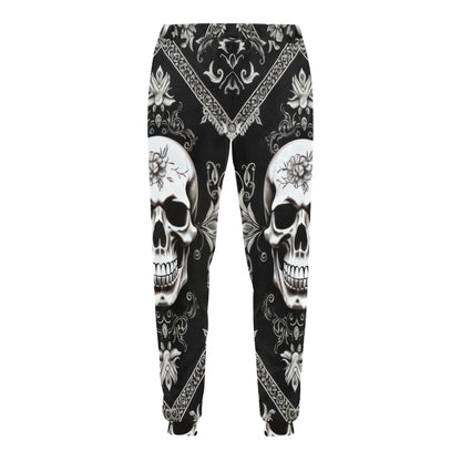 Bandana Black Style with Skull Men's Sweatpants